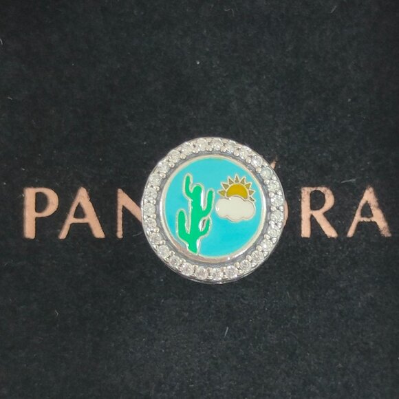 Pandora Jewelry - Pandora Aruba Country Exclusive Double Sided Sunshine Button Charm Bead S925 ALE
